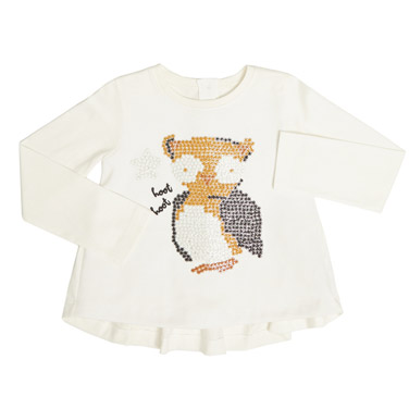 Toddler Sequins Owl Front Top